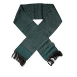 Dolce & Gabbana Dark Green Fantasy Fringes Neck Wrap Scarf