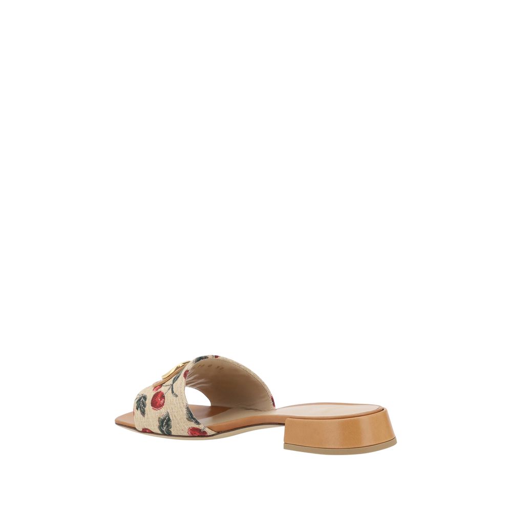 Valentino Garavani Cherry jacquard fabric Sandals Valentino Garavani Rosy Brown