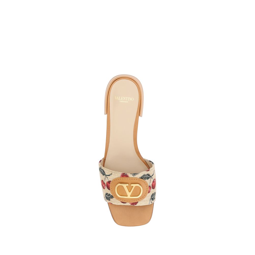Valentino Garavani Cherry jacquard fabric Sandals Valentino Garavani Tan