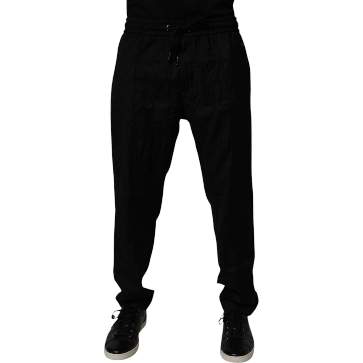 Dolce & Gabbana Black Wool Jogger Sweatpants Pants