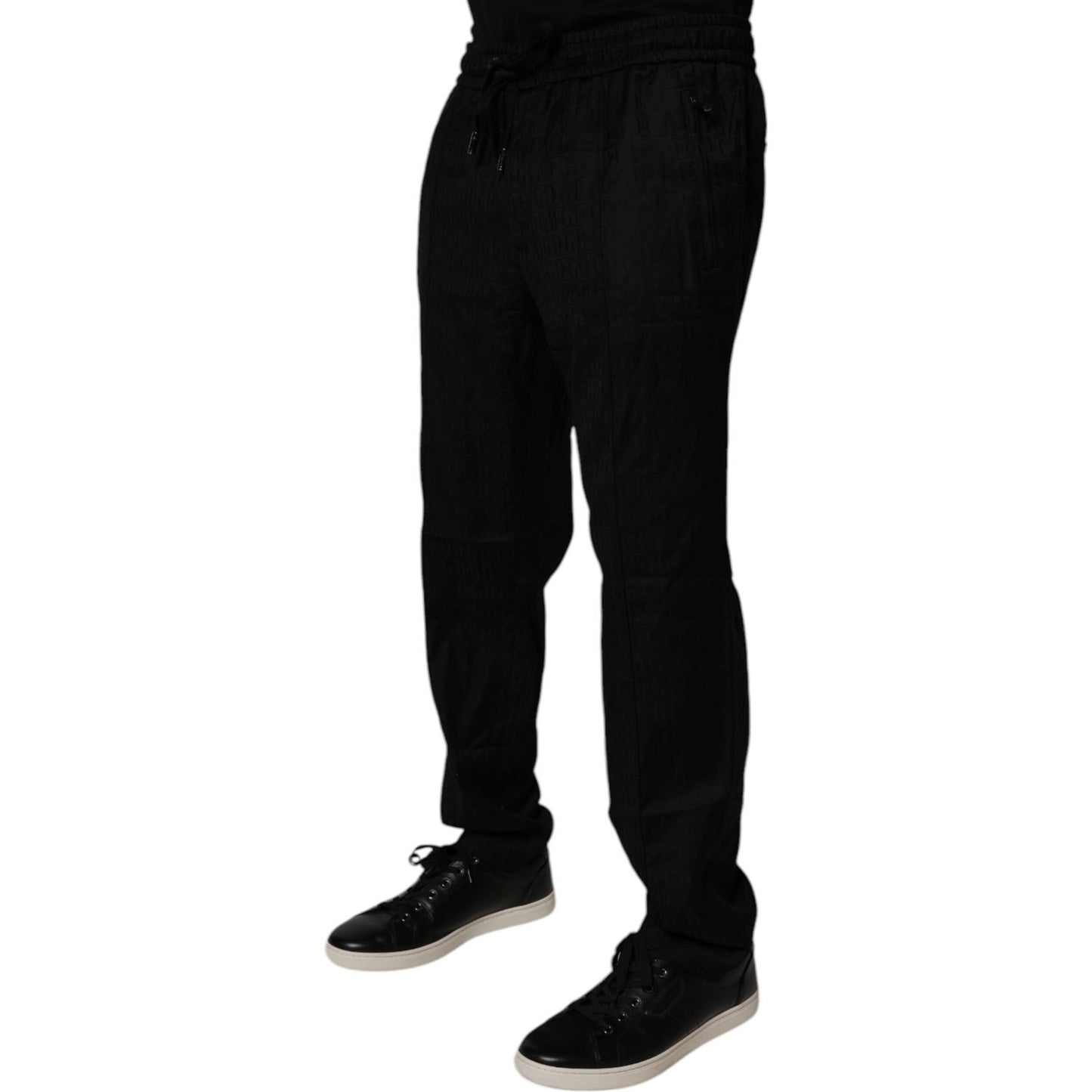 Dolce & Gabbana Black Wool Jogger Sweatpants Pants