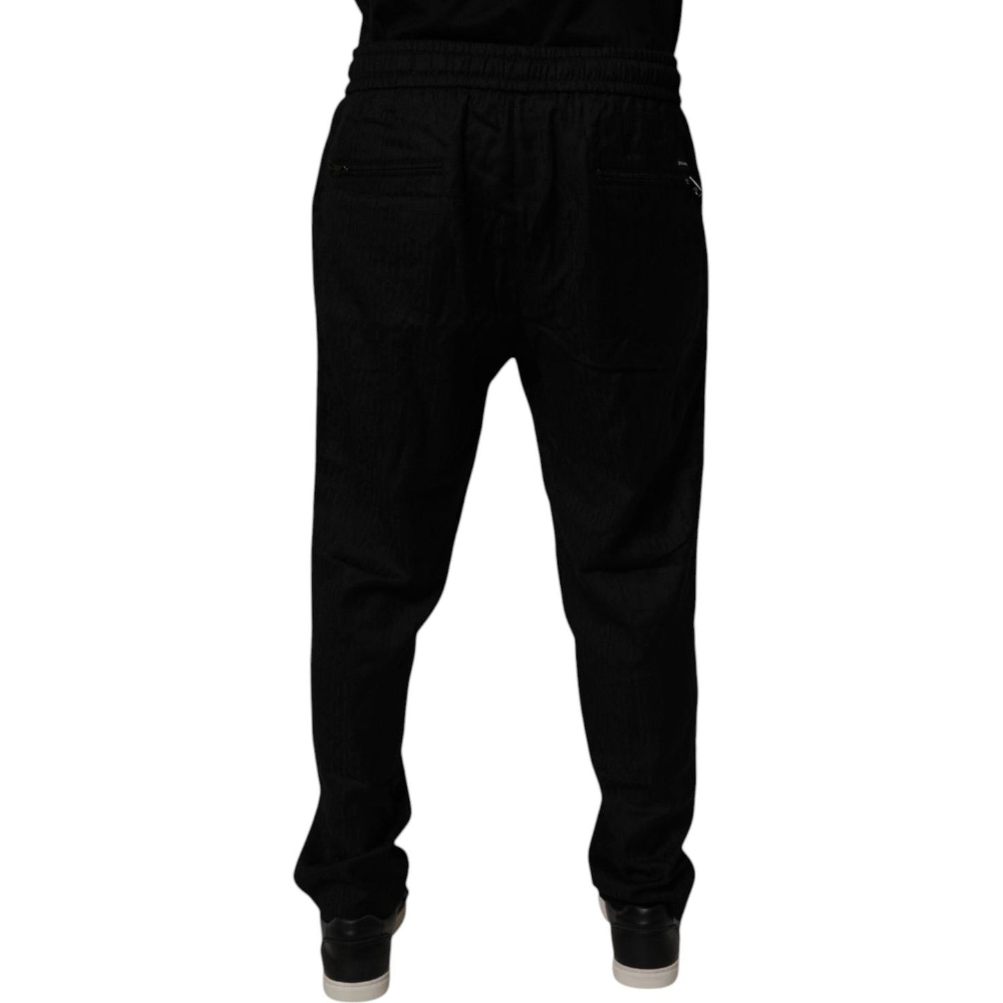 Dolce & Gabbana Black Wool Jogger Sweatpants Pants