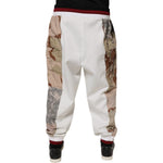 Dolce & Gabbana White Camouflage Patchwork Sweatpants Pants