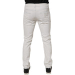 Dolce & Gabbana White Cotton Stretch Skinny Slim Denim Jeans