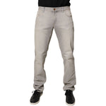 Dolce & Gabbana Light Gray Cotton Skinny Denim Jeans
