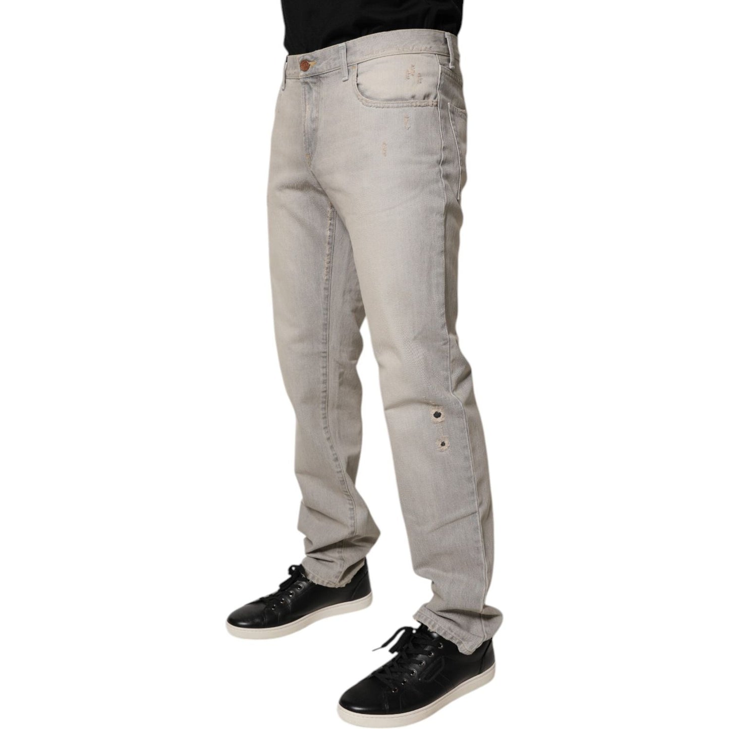 Dolce & Gabbana Light Gray Cotton Skinny Denim Jeans