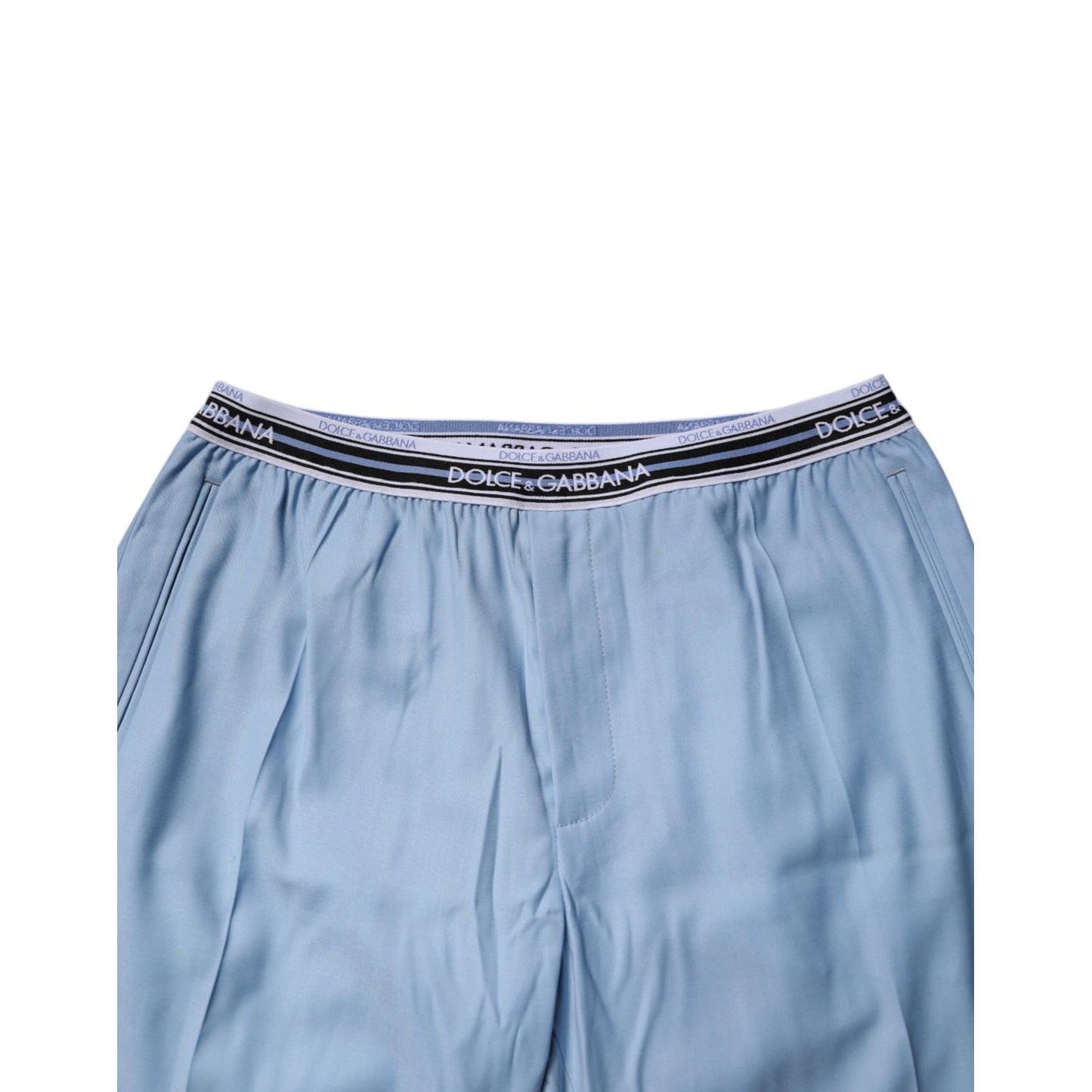 Dolce & Gabbana Blue Cotton Stretch Chino Pants