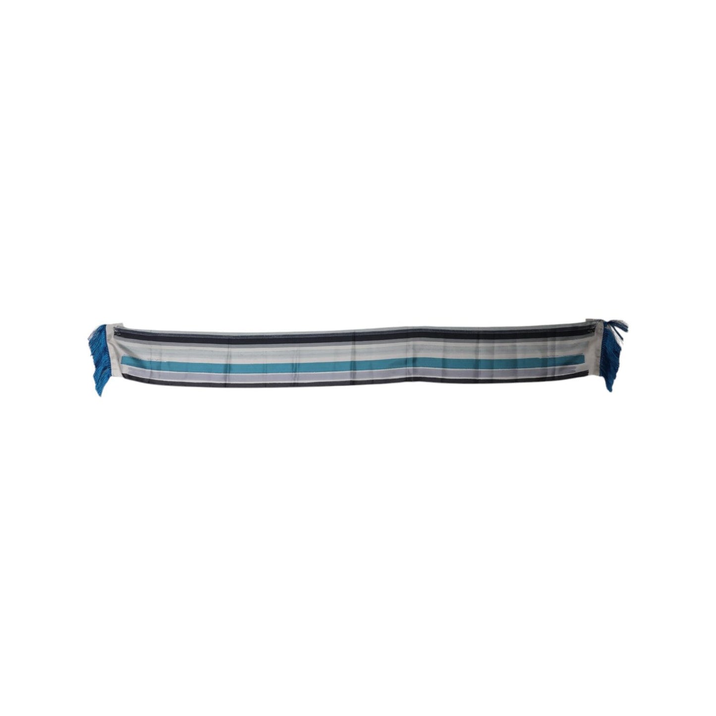 Dolce & Gabbana Multicolor Stripes Silk Fringes Neck Foulard Scarf