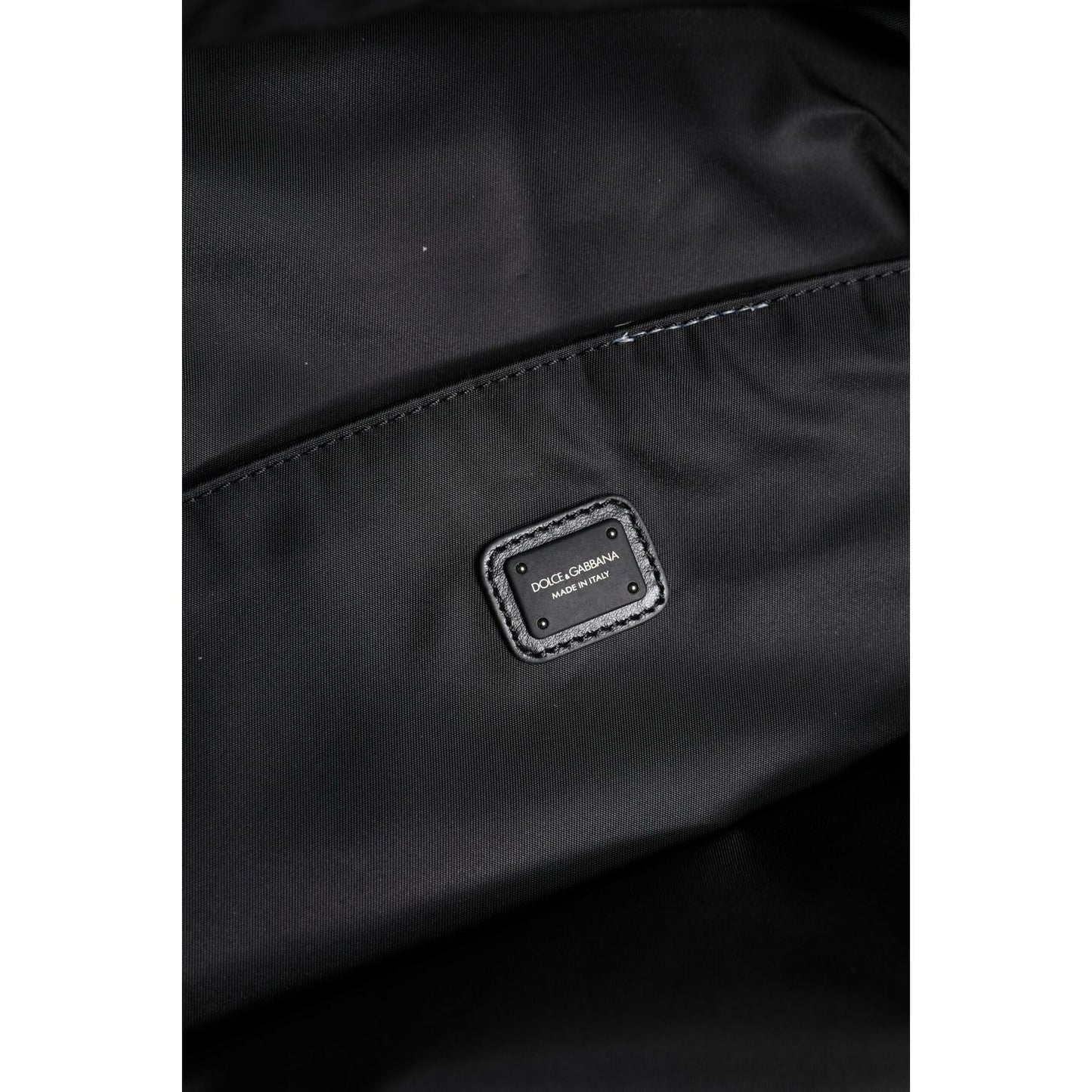 Dolce & Gabbana Black Logo Tape Polyamide School Travel Backpack Bag