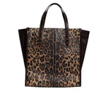 Dolce & Gabbana Brown Leopard Leather Shoulder Strap Tote Bag