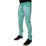 Dolce & Gabbana Green Tie Dye Cotton Skinny Men Denim Jeans