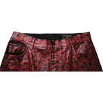 Dolce & Gabbana Red Leopard Cotton Straight Men Denim Jeans