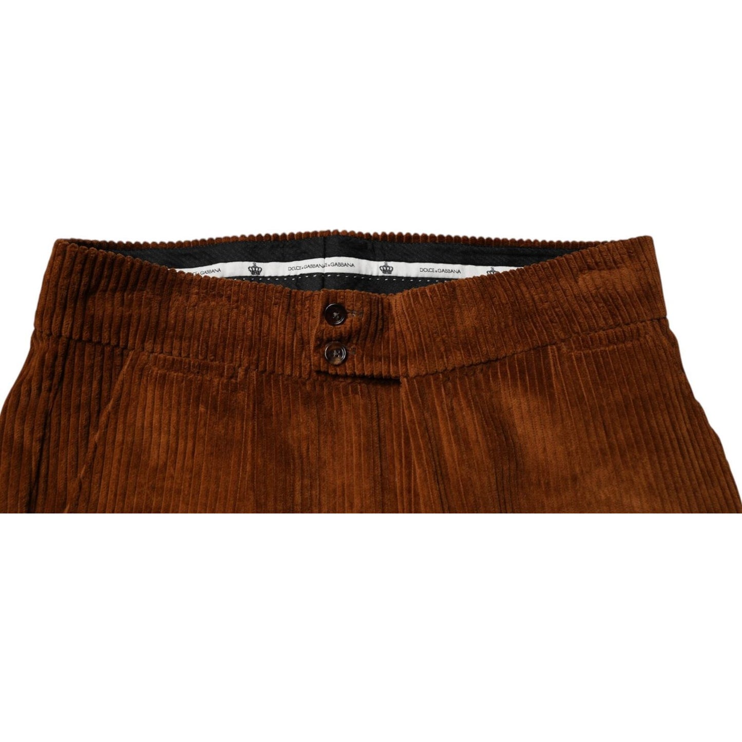 Dolce & Gabbana Dark Brown Corduroy Cotton Skinny Denim Jeans