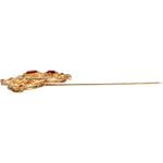 Dolce & Gabbana Gold Tone Red Crystal Embellish 925 Sterling Silver Pin