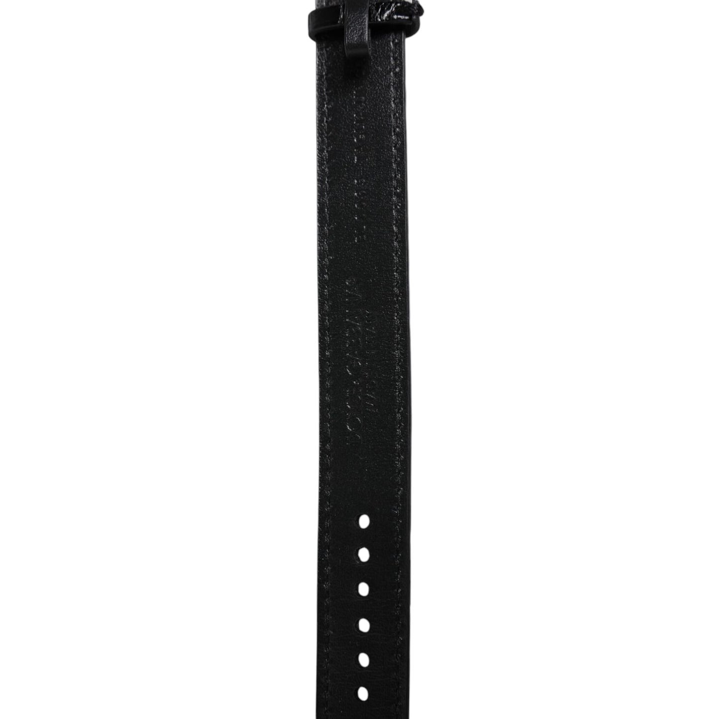 Dolce & Gabbana Black Exotic Leather Gold Tone Metal Buckle Armband