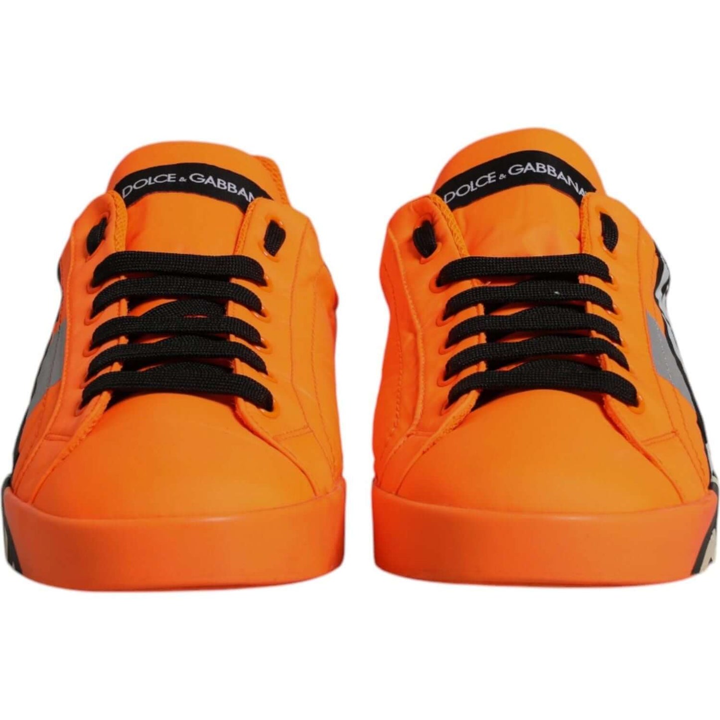 Dolce & Gabbana Orange Portofino Logo Tape Men Sneakers Shoes