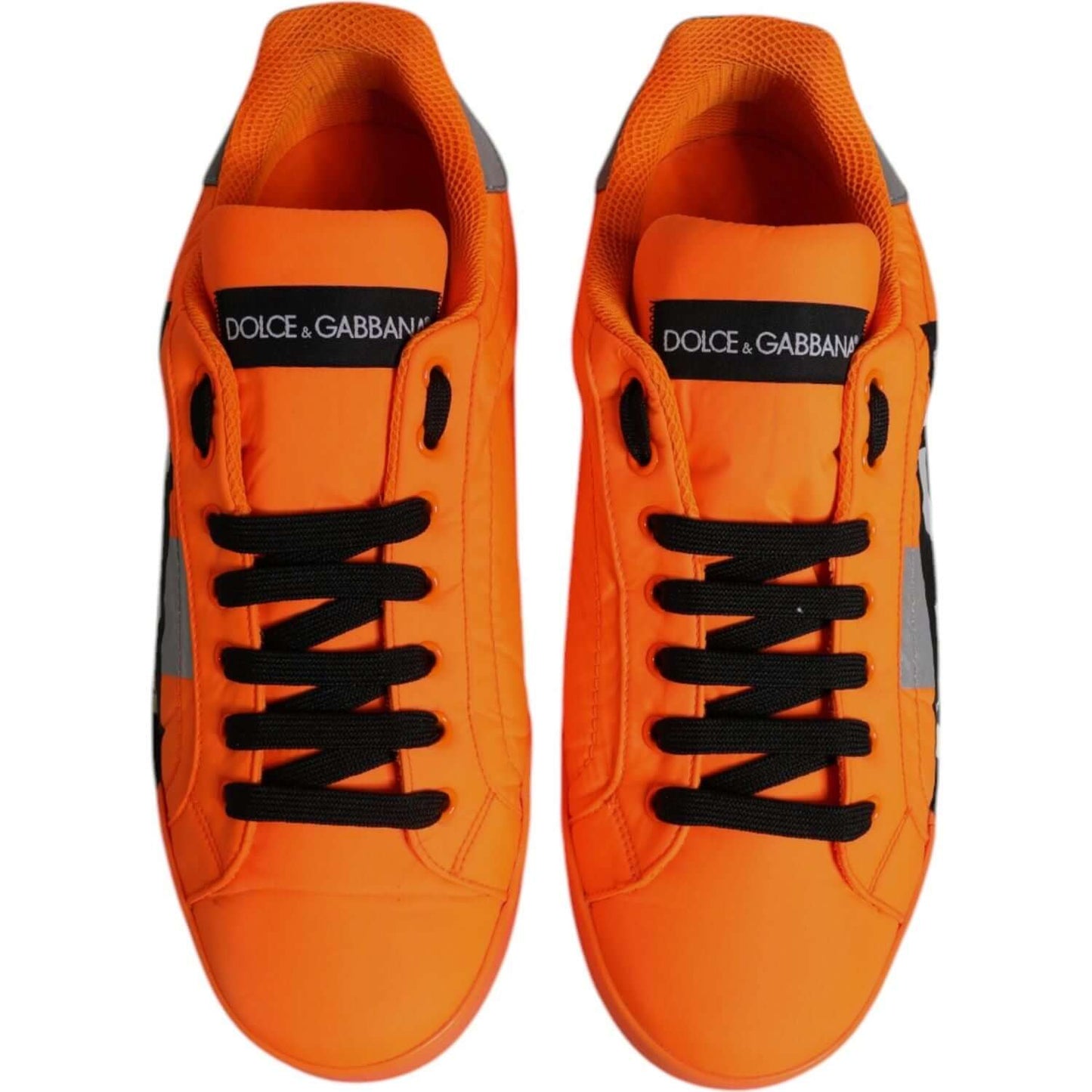 Dolce & Gabbana Orange Portofino Logo Tape Men Sneakers Shoes