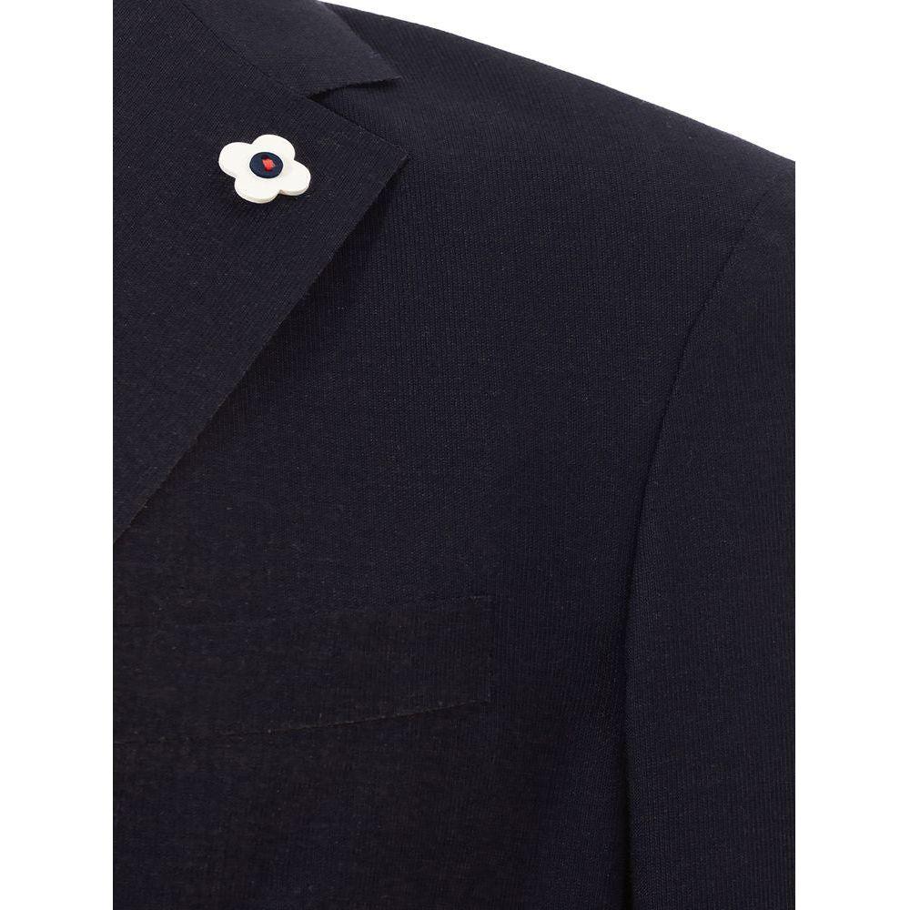 Elegant Blue Cotton Lardini Jacket LA-4194673-IT52 | XL