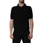 Dolce & Gabbana Black Silk Collared Polo T-shirt TSH86330-58