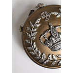 Dolce & Gabbana Gold Brass Metal DG Crown Clutch Crossbody Bag