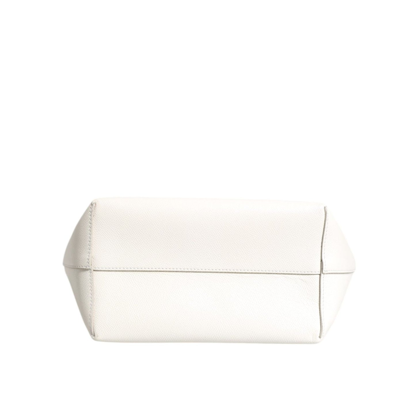 Dolce & Gabbana White Leather #DG BEATRICE Top Handle Tote Bag