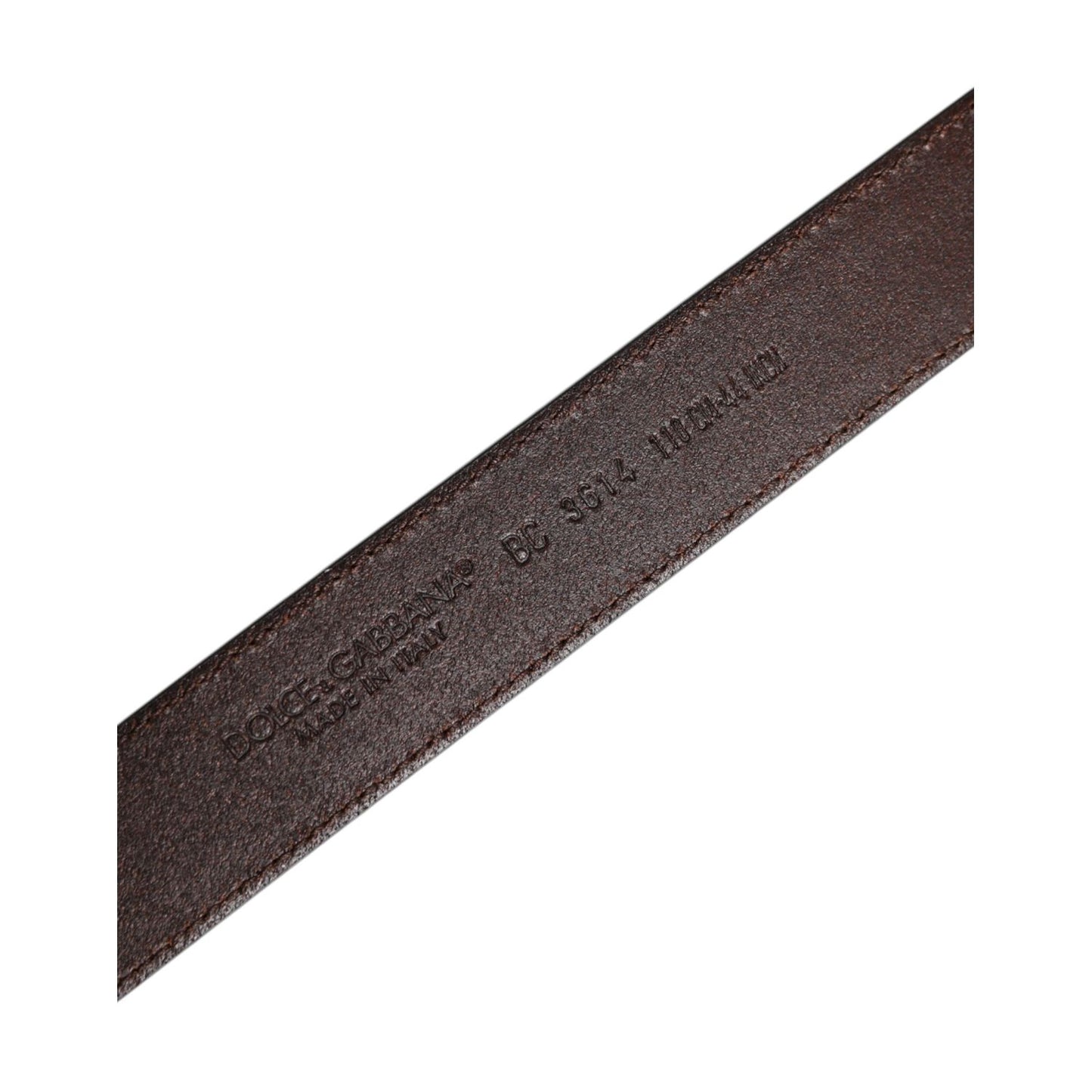 Dolce & Gabbana Brown Leather Silver Metal Buckle Belt BEL9283-110