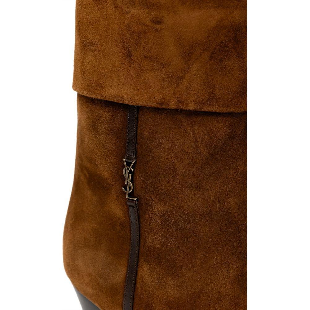 Saint Laurent Brown Suede Leather Boot
