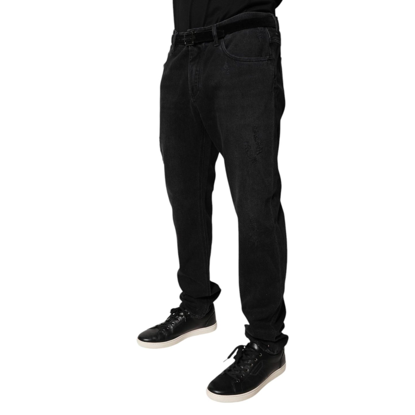 Dolce & Gabbana Black Cotton Skinny Men Denim Jeans PAN75064-52