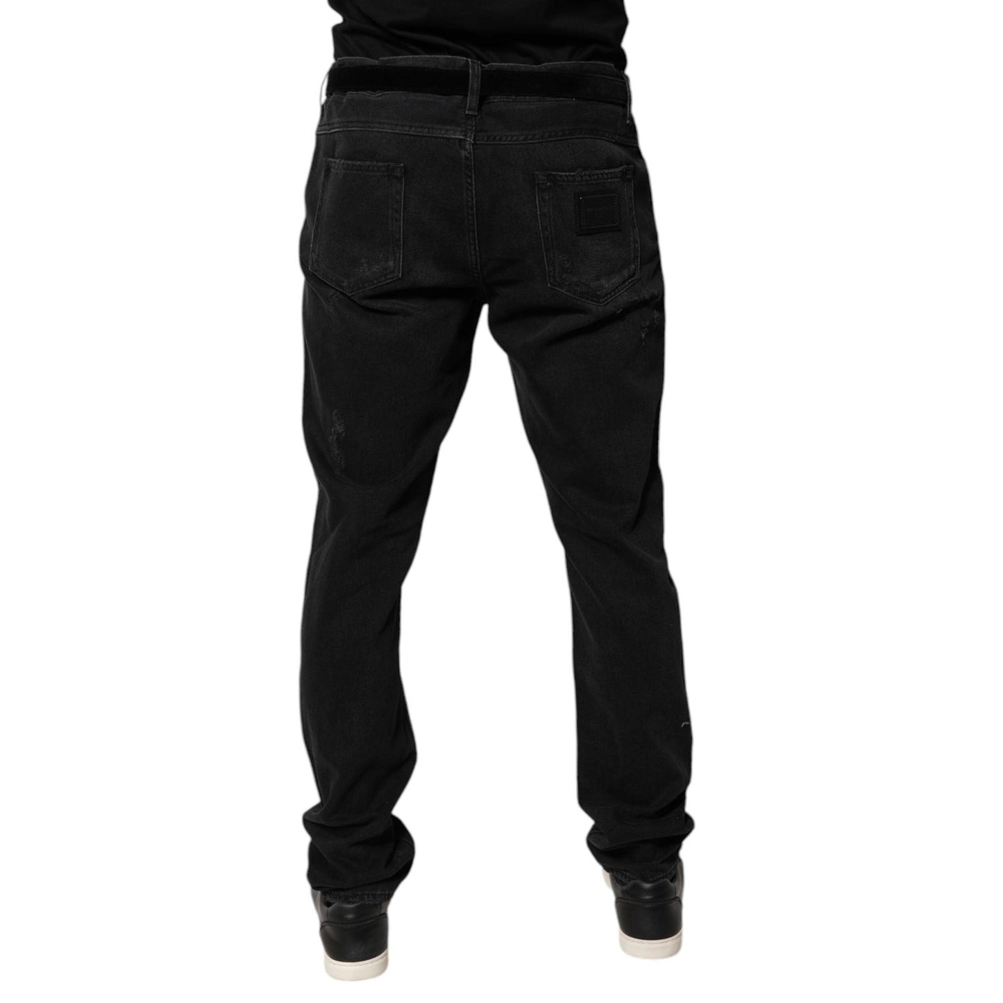 Dolce & Gabbana Black Cotton Skinny Men Denim Jeans PAN75064-52