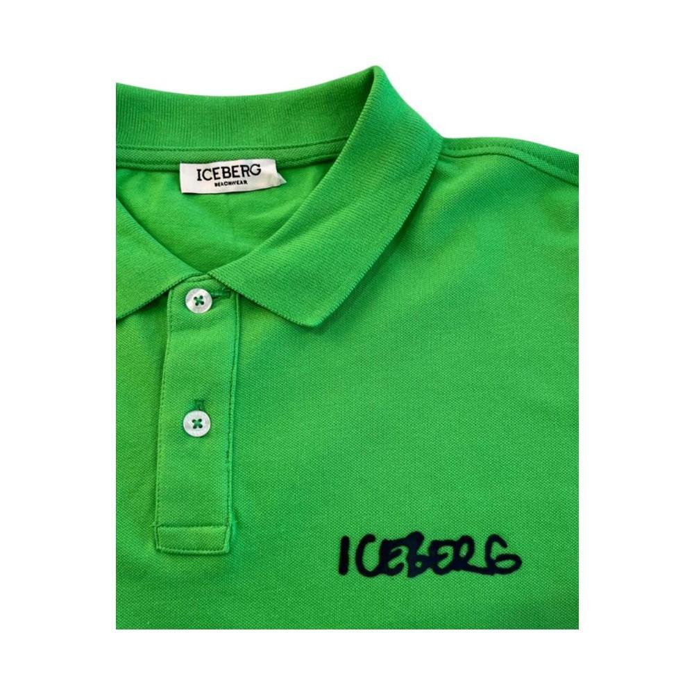 Iceberg Green Cotton Men Polo Shirt