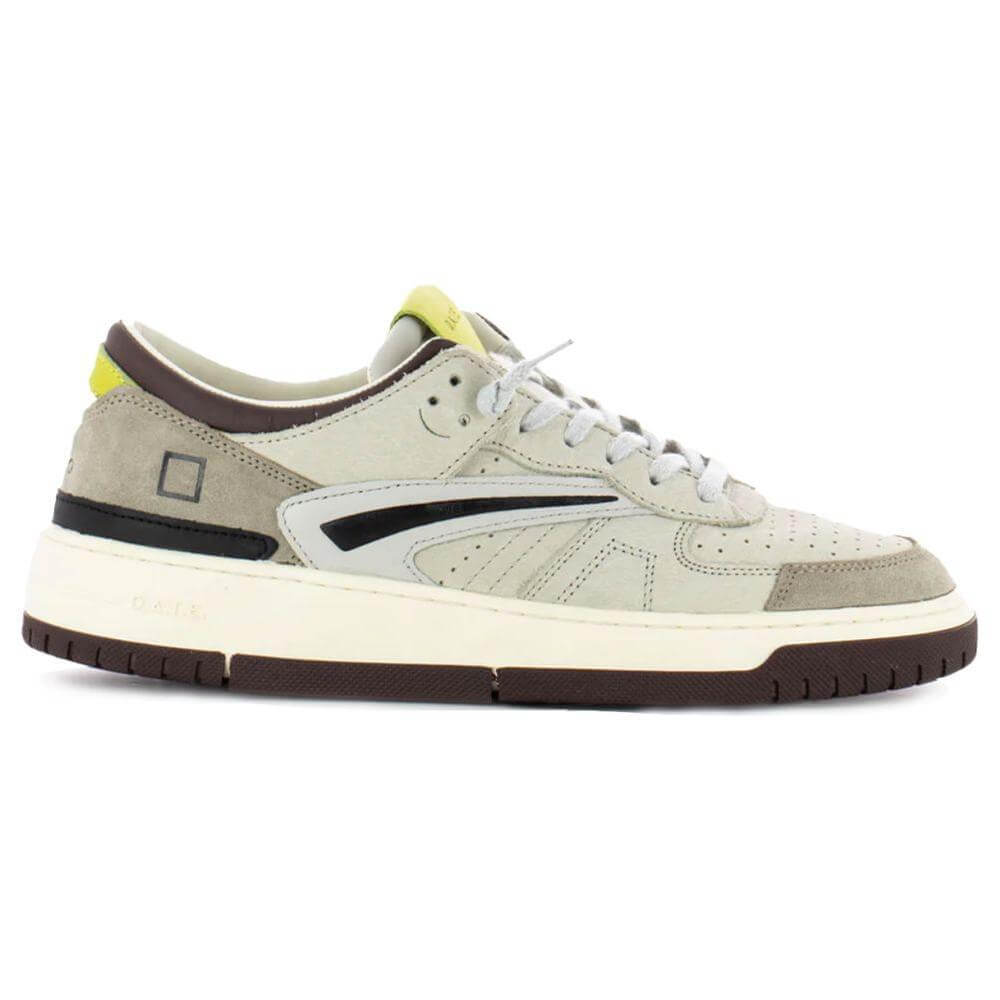 D.A.T.E Beige Leather Sneaker