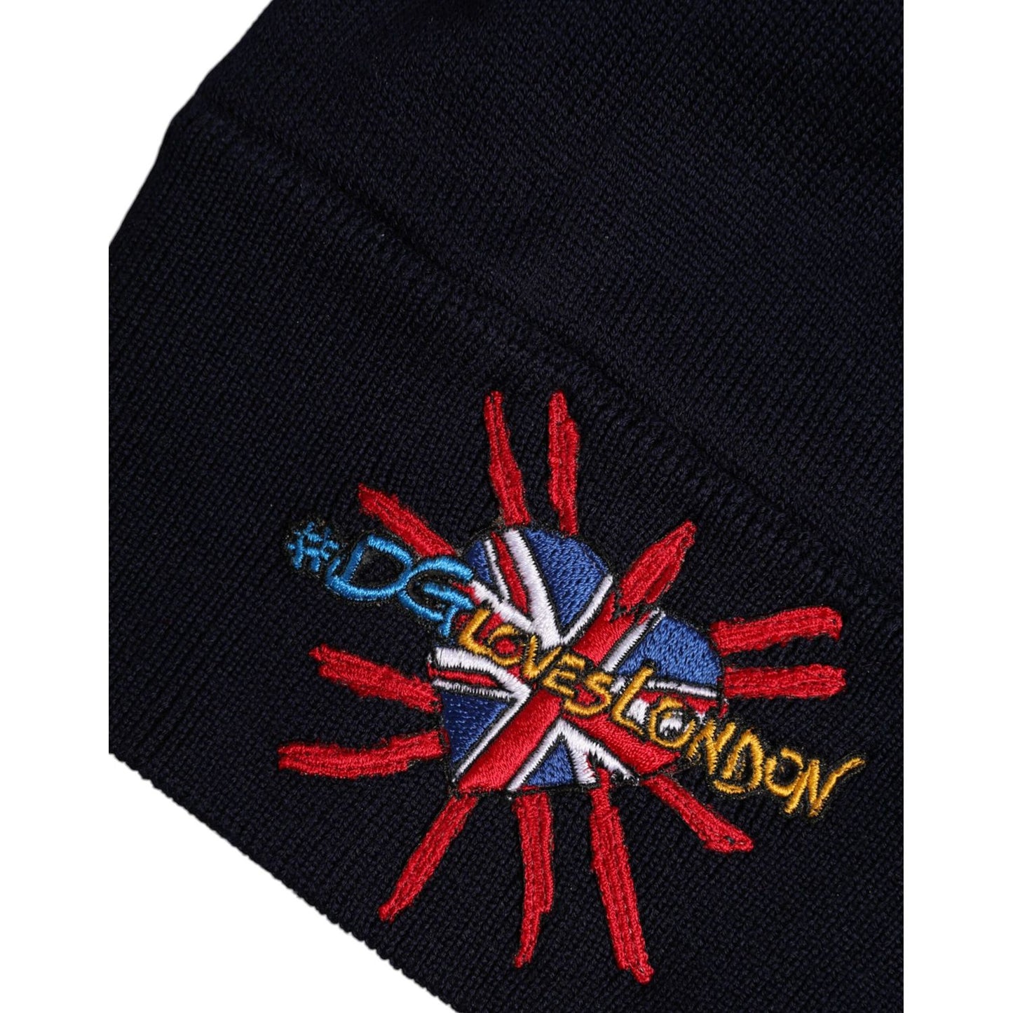 Dolce & Gabbana Black Wool #DGLovesLondon Winter Beanie Hat HAT9793