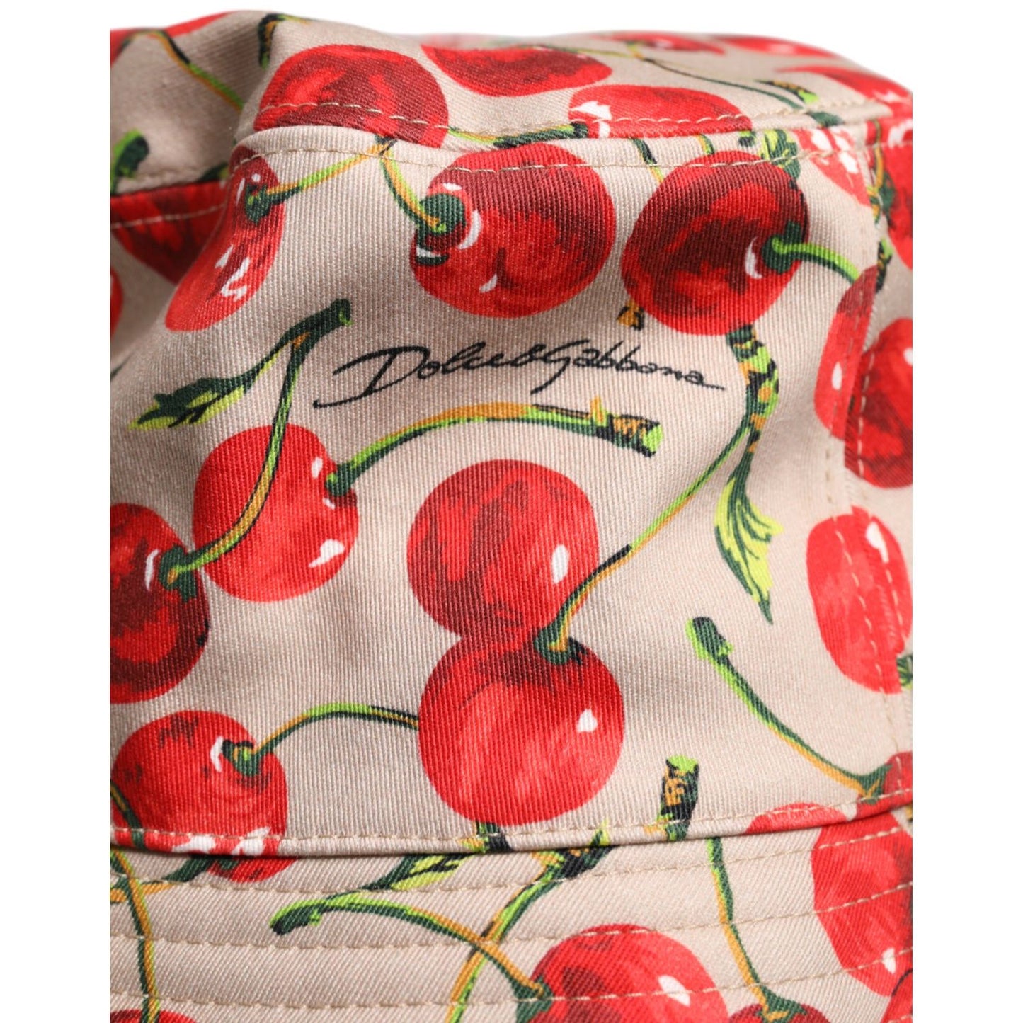 Dolce & Gabbana Beige Cotton Printed Wide Brim Bucket Hat HAT9832-59