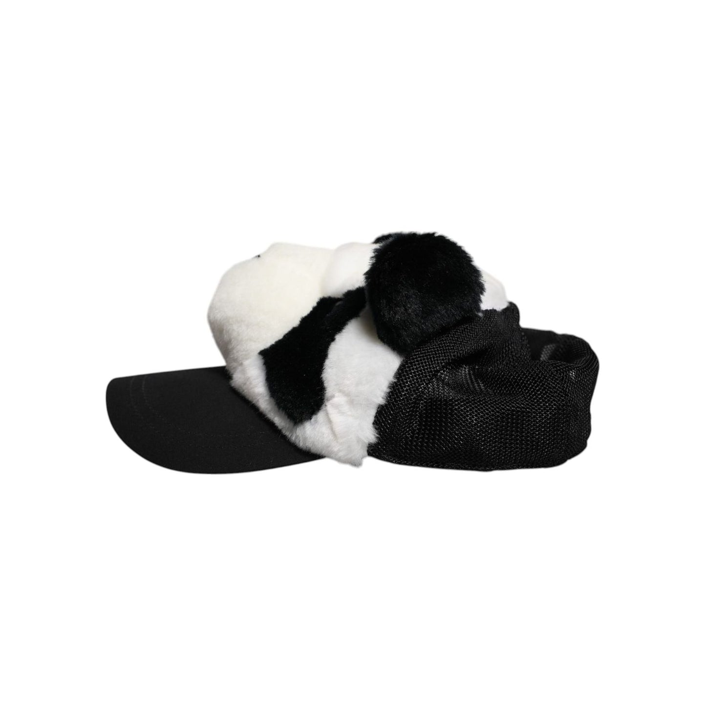 Dolce & Gabbana Black White Panda Fur Women Baseball Cap HAT9641-57