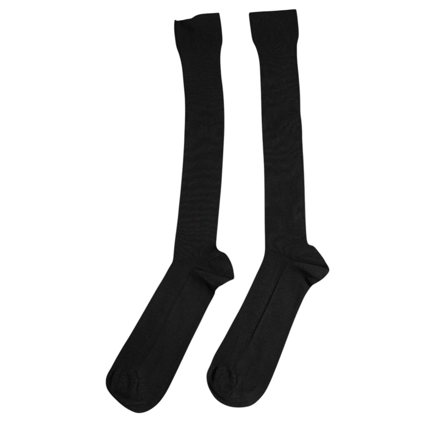 Dolce & Gabbana Black Viscose Logo Over The Calf Socks SCS2194-L