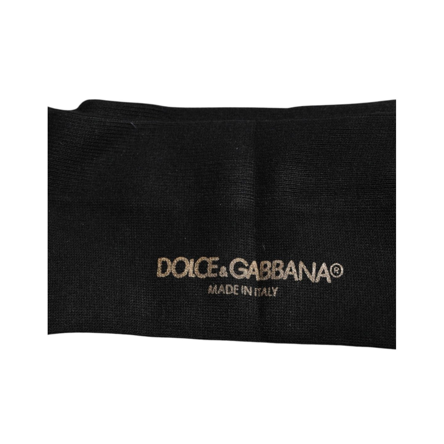 Dolce & Gabbana Black Viscose Logo Over The Calf Socks SCS2197-L