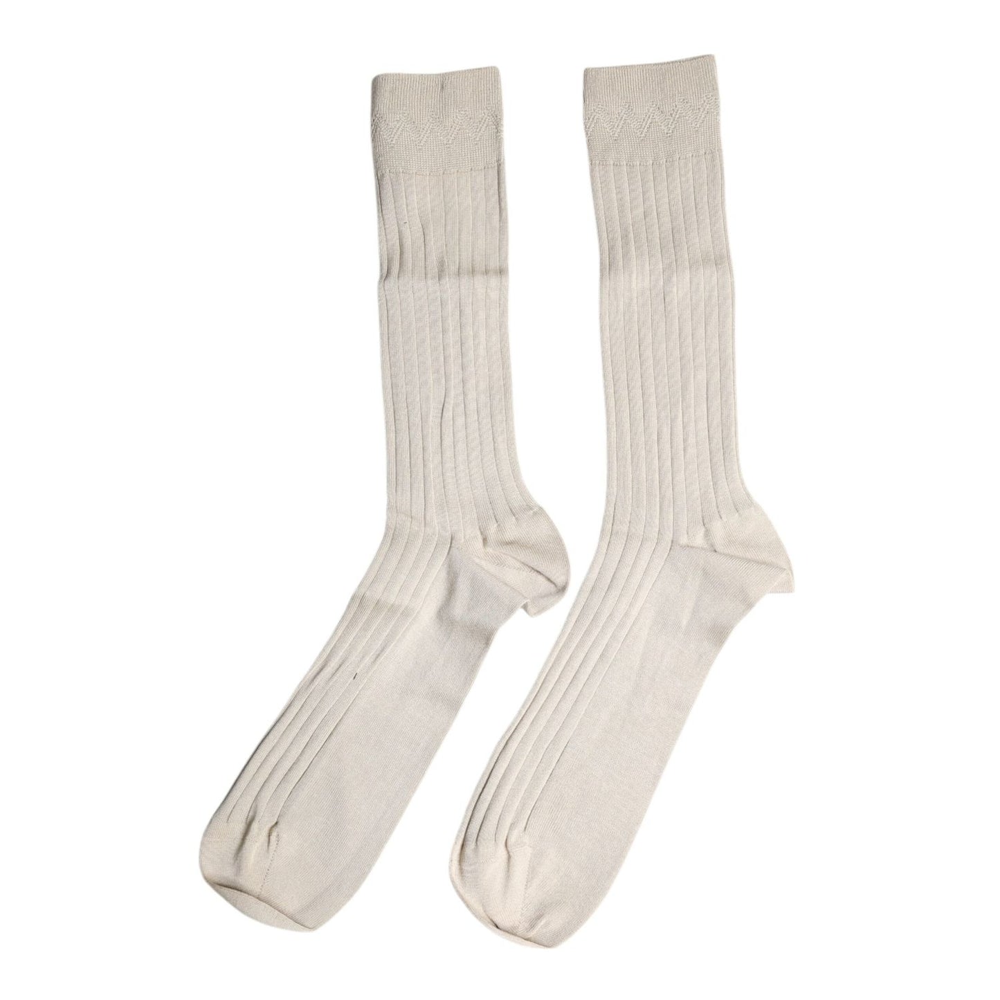 Dolce & Gabbana Beige Cotton Stretch Logo Mid Calf Socks SCS2233-L