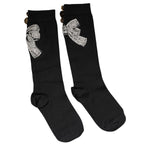 Dolce & Gabbana Black Knit Floral Crystal Embellishment Socks SCS2164-S