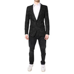 Dolce & Gabbana Black Floral Jacquard Coat Jacket Blazer JKT4127-46