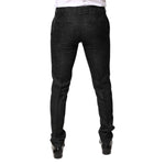 Dolce & Gabbana Black Floral Jacquard Mid Waist Dress Pants PAN76213-46