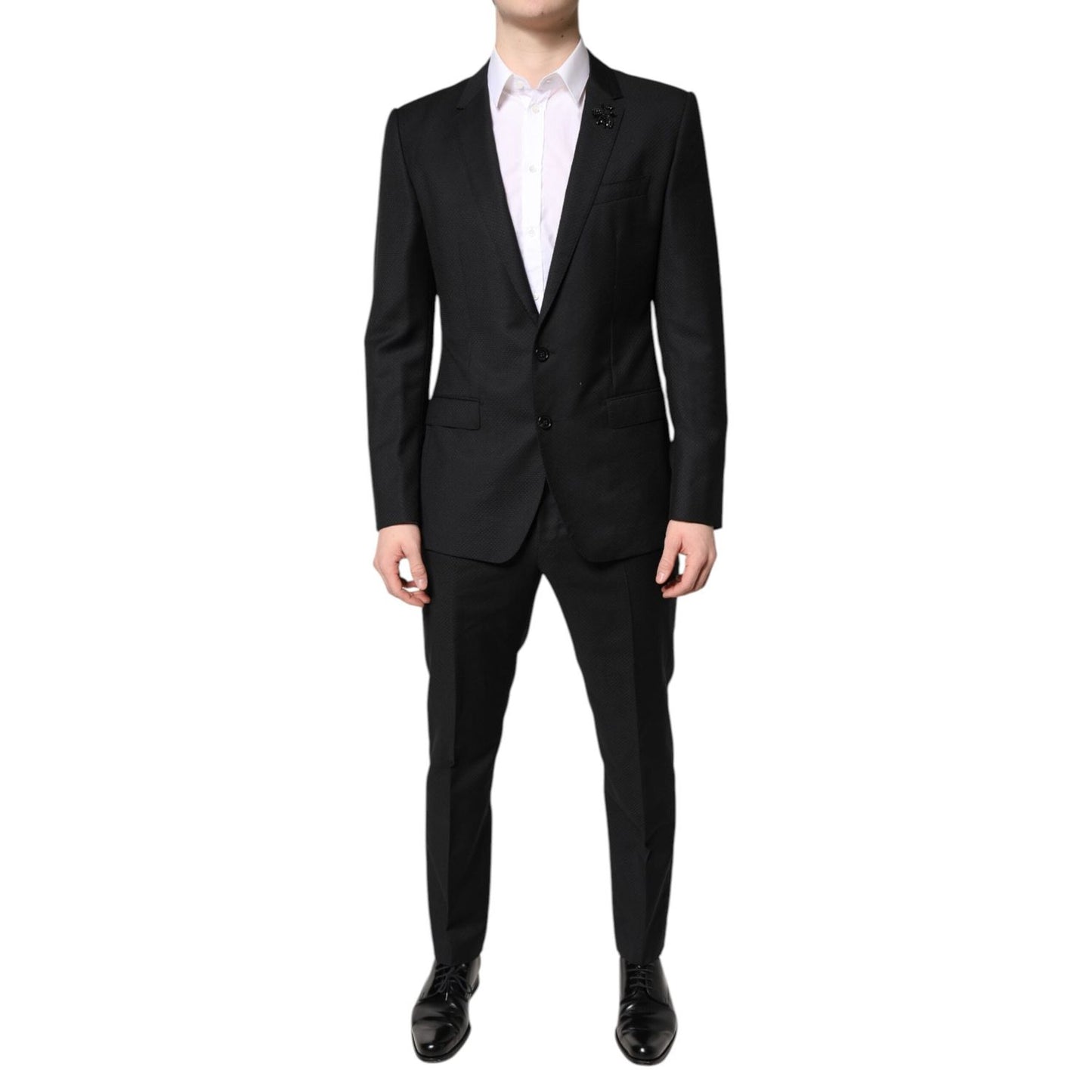 Dolce & Gabbana Black Wool Single Breasted 2 Piece Suit KOS2274-48