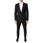 Dolce & Gabbana Black Wool Single Breasted 2 Piece Suit KOS2274-48