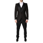 Dolce & Gabbana Black Single Breasted Formal 3 Piece Suit KOS2297-52