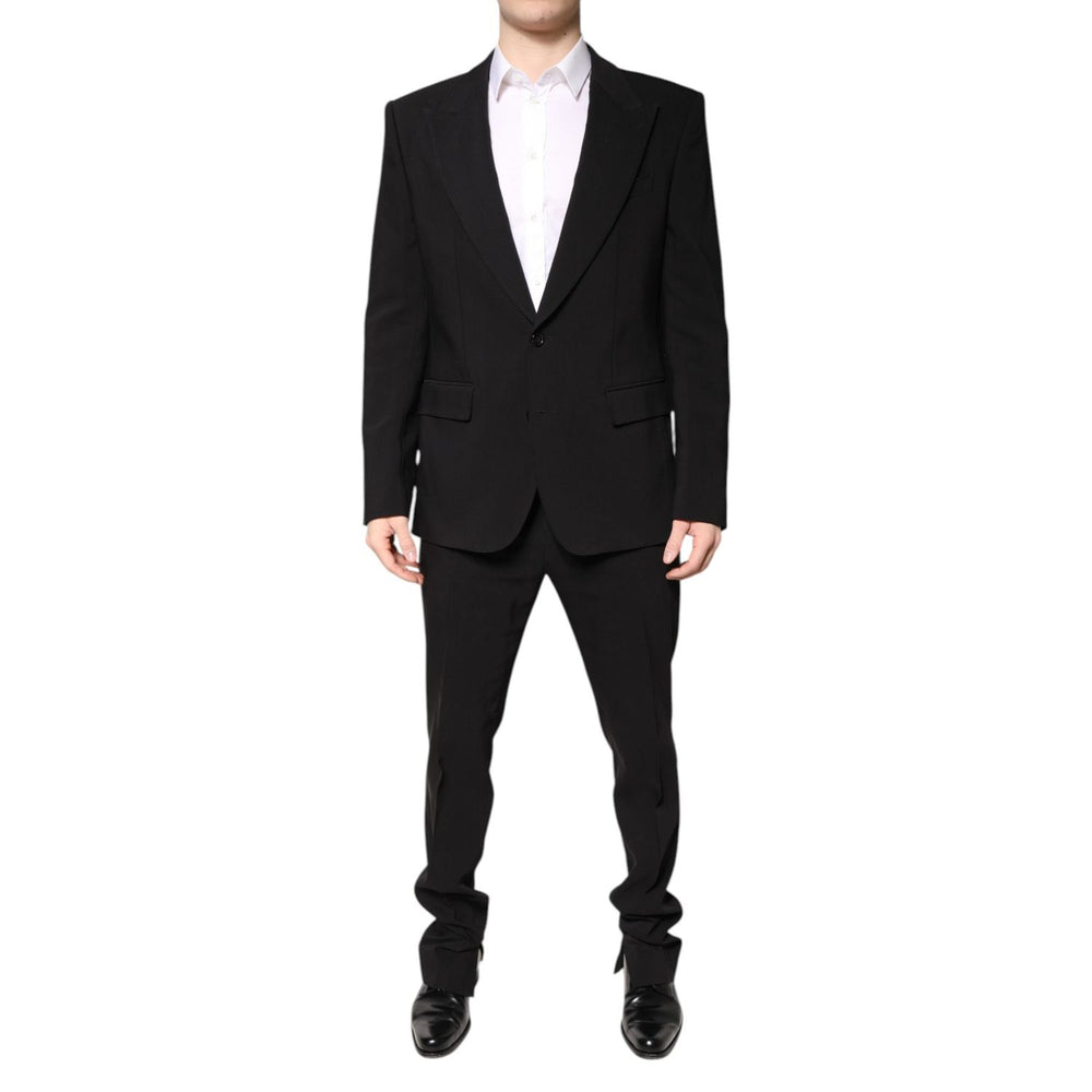 Dolce & Gabbana Black Cotton Single Breasted 2 Piece Suit KOS2300-54