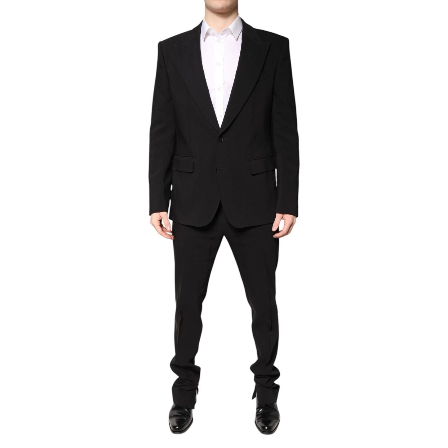Dolce & Gabbana Black Cotton Single Breasted 2 Piece Suit KOS2300-54