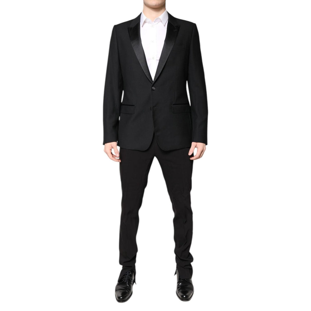 Dolce & Gabbana Black Wool Single Breasted 2 Piece Suit KOS2301-52
