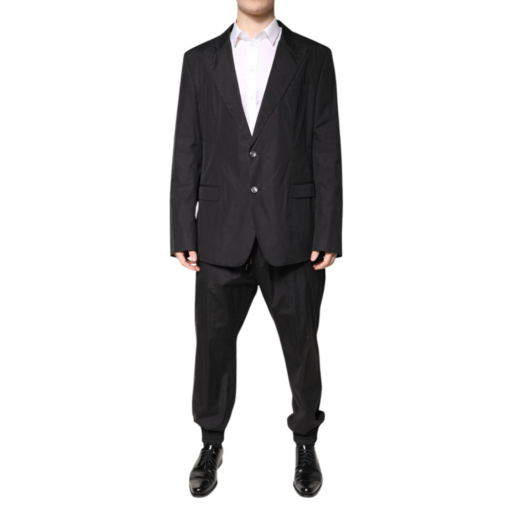 Dolce & Gabbana Black Cotton Single Breasted 2 Piece Suit KOS2303-58