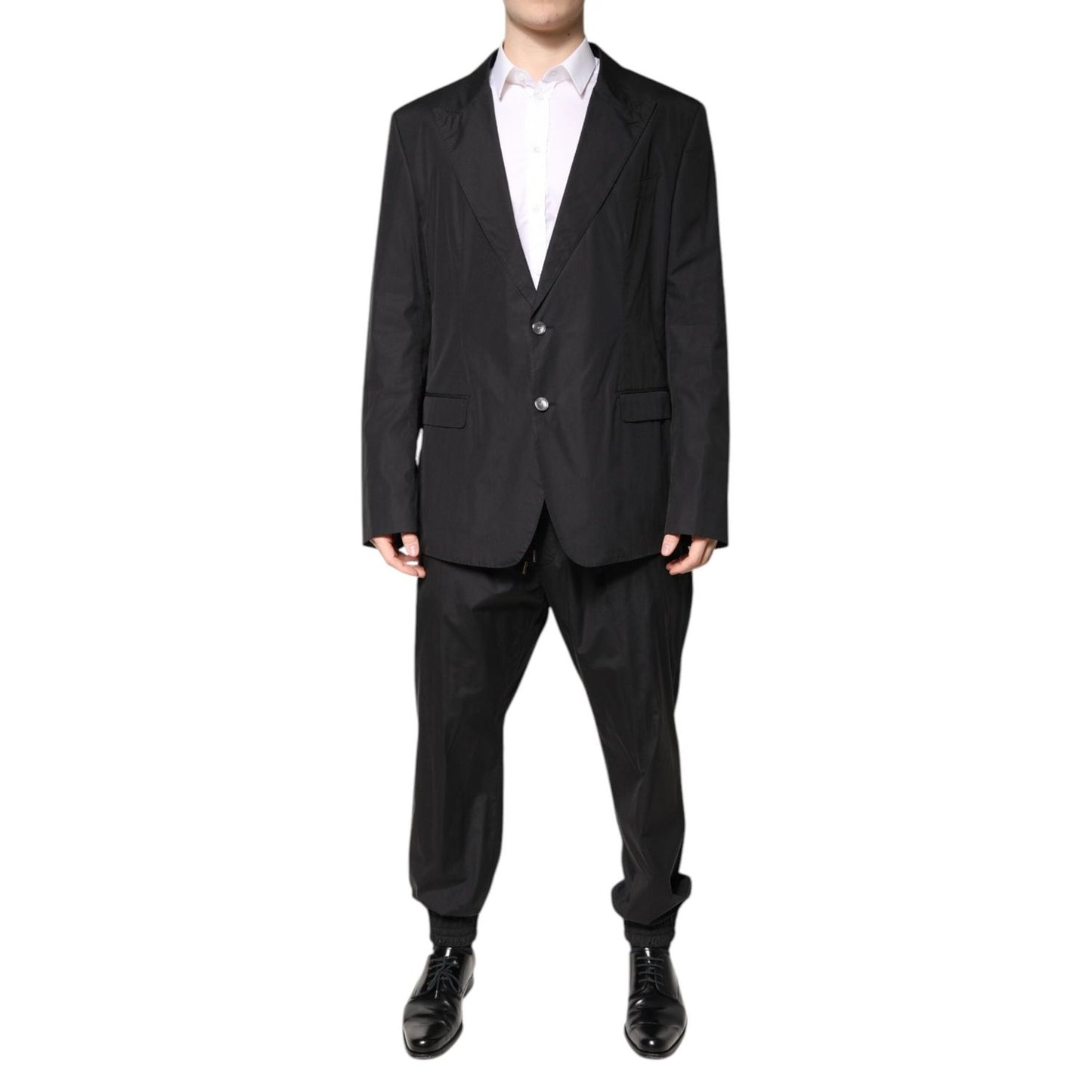 Dolce & Gabbana Black Cotton Single Breasted 2 Piece Suit KOS2303-58