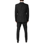 Dolce & Gabbana Black Polyester Floral Jacquard 2 Piece Suit KOS2304-52
