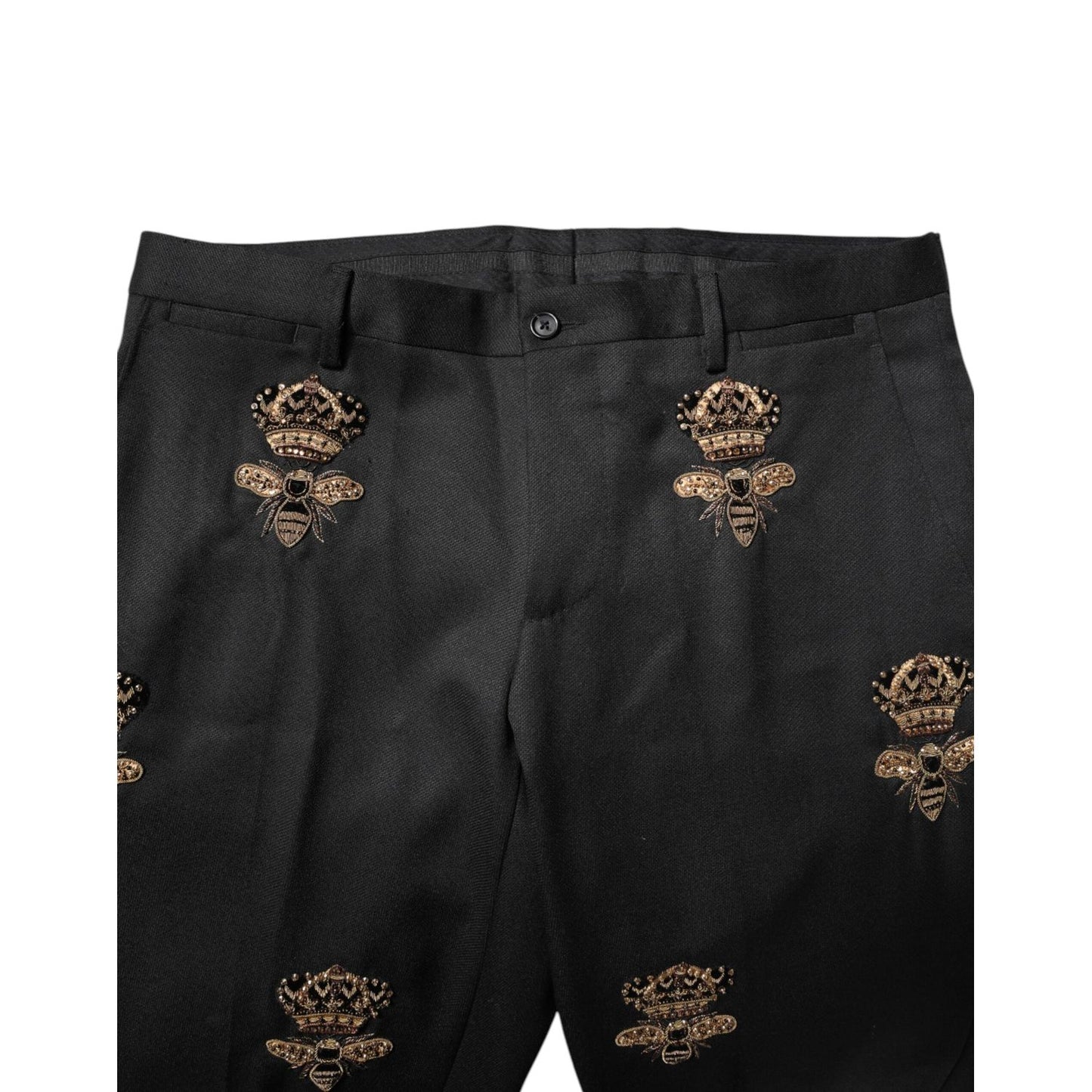 Dolce & Gabbana Black Bee Crown Embroidery 2 Piece Suit KOS2307-48